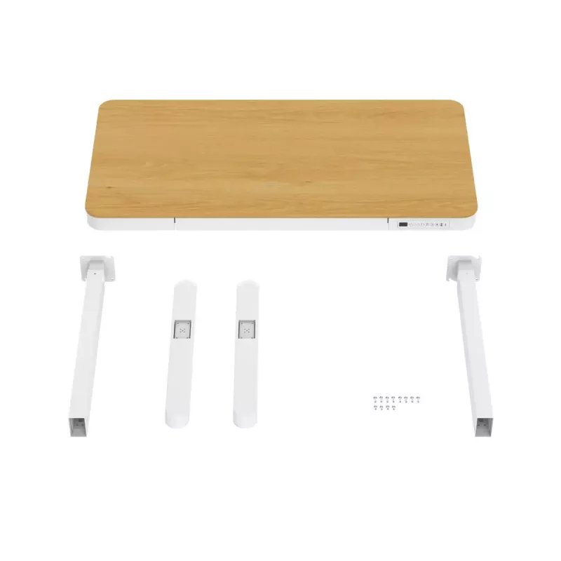 Escritorio de altura regulable eléctrico ActiveJet ET119W-C 140x70 cm — 1 motor, altura 725–1225 mm, blanco/roble