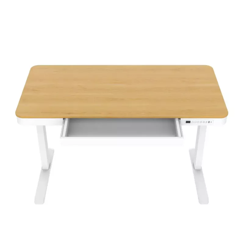 Escritorio de altura regulable eléctrico ActiveJet ET119W-C 140x70 cm — 1 motor, altura 725–1225 mm, blanco/roble