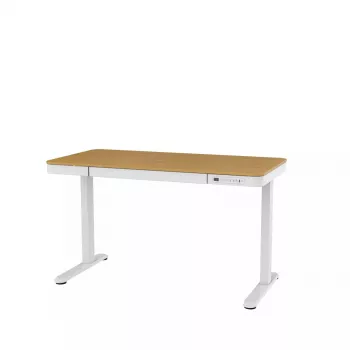 Escritorio de altura regulable eléctrico ActiveJet ET119W-C 140x70 cm — 1 motor, altura 725–1225 mm, blanco/roble