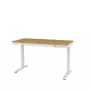 Escritorio de altura regulable eléctrico ActiveJet ET119W-C 140x70 cm — 1 motor, altura 725–1225 mm, blanco/roble