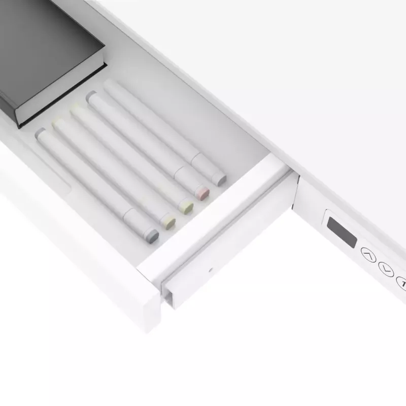 Escritorio de altura regulable eléctrico ActiveJet ET119W-C 140x70 cm, recorrido 50 cm, carga 45 kg, blanco