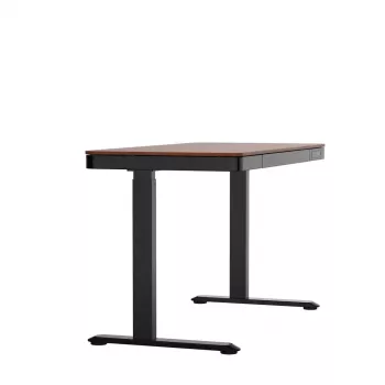 Escritorio ActiveJet ET119W-C de altura regulable eléctrico 140 x 70 cm negro/nogal con puertos USB-A y USB-C