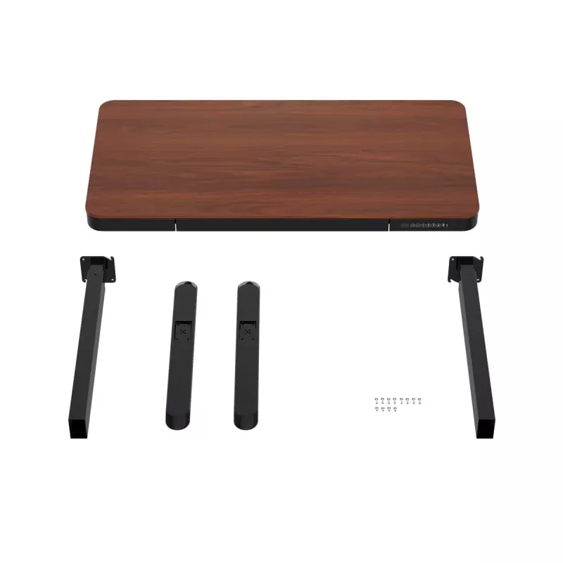 Escritorio ActiveJet ET119W-C de altura regulable eléctrico 140 x 70 cm negro/nogal con puertos USB-A y USB-C