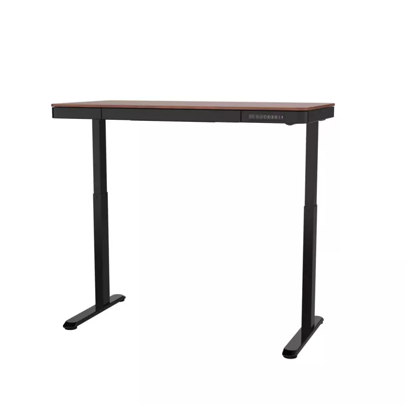 Escritorio ActiveJet ET119W-C de altura regulable eléctrico 140 x 70 cm negro/nogal con puertos USB-A y USB-C