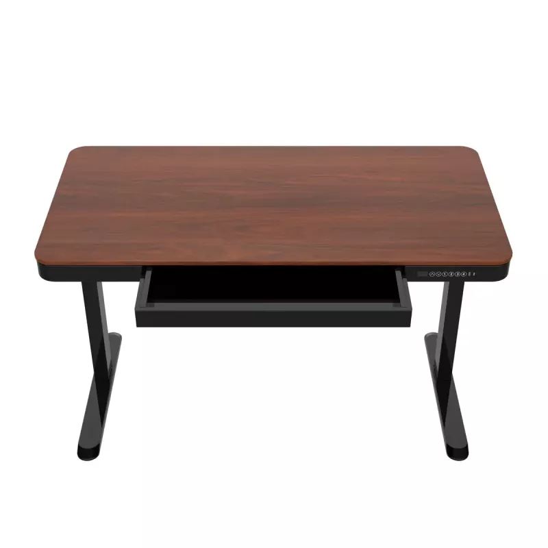 Escritorio ActiveJet ET119W-C de altura regulable eléctrico 140 x 70 cm negro/nogal con puertos USB-A y USB-C