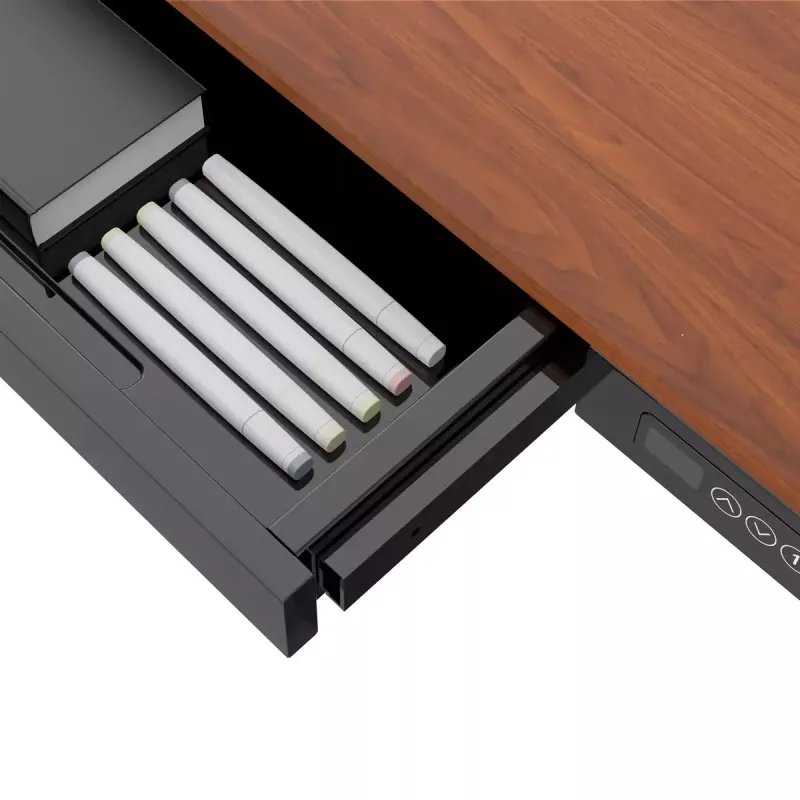 Escritorio ActiveJet ET119W-C de altura regulable eléctrico 140 x 70 cm negro/nogal con puertos USB-A y USB-C