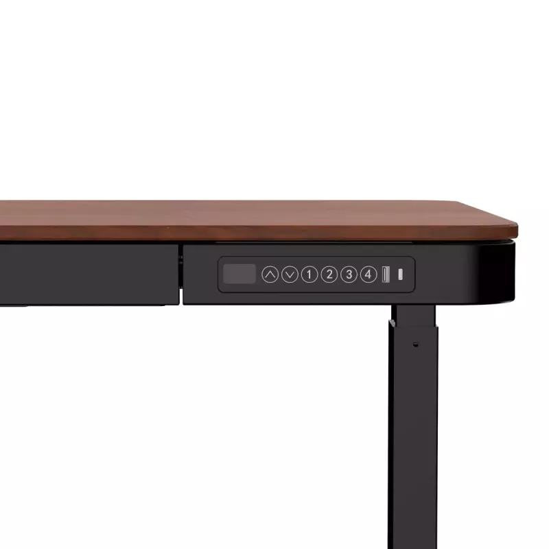 Escritorio ActiveJet ET119W-C de altura regulable eléctrico 140 x 70 cm negro/nogal con puertos USB-A y USB-C