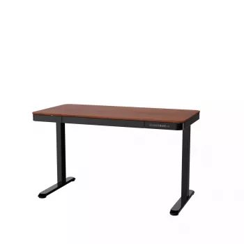 Escritorio ActiveJet ET119W-C de altura regulable eléctrico 140 x 70 cm negro/nogal con puertos USB-A y USB-C