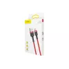 Cable USB-A a USB-C Baseus Cafule — USB 2.0 A→C, soporte de carga QC3.0, trenza de nailon, rojo