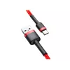 Cable USB-A a USB-C Baseus Cafule — USB 2.0 A→C, soporte de carga QC3.0, trenza de nailon, rojo