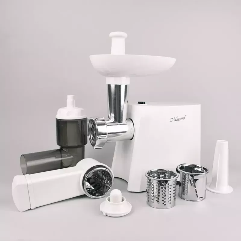 Picadora de carne Maestro MR852, 1000 W, blanca, cuchilla de acero inoxidable, función inversa