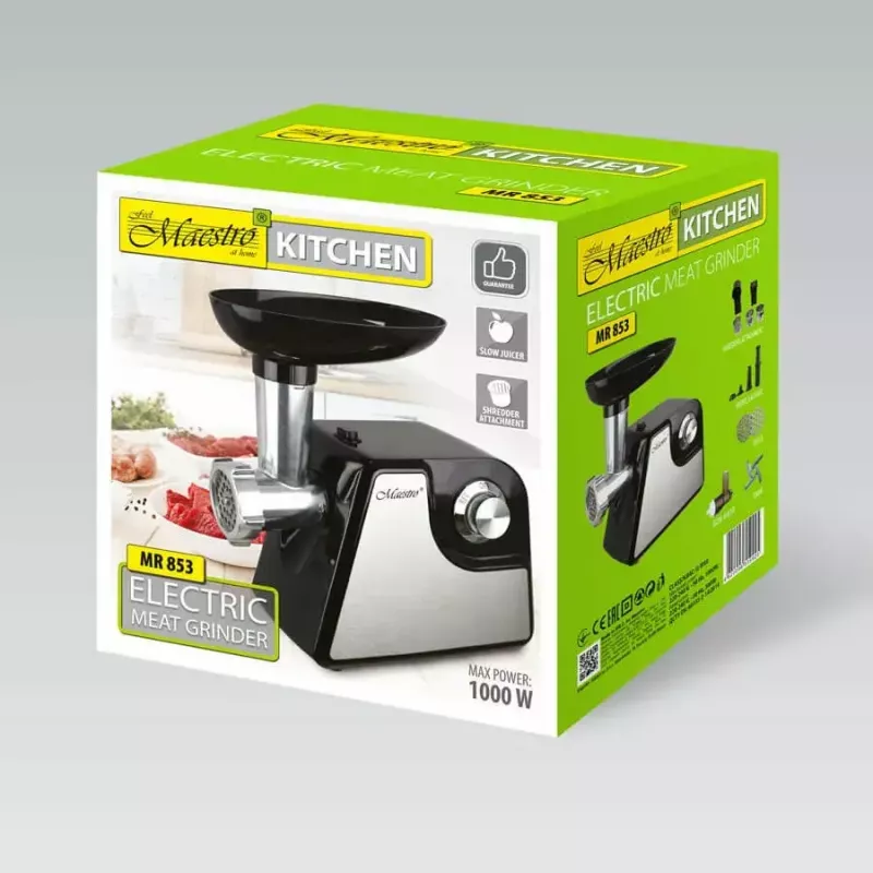 Picadora de carne eléctrica Maestro MR 853, motor de 1000W, uso doméstico