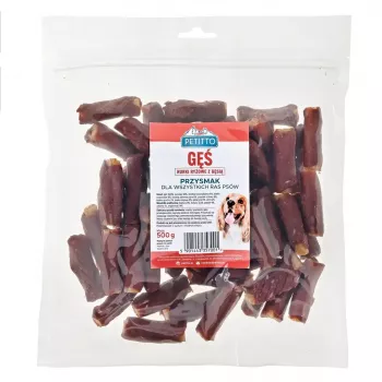 Snacks para perros PETITTO palitos tubulares de arroz con ganso 500 g