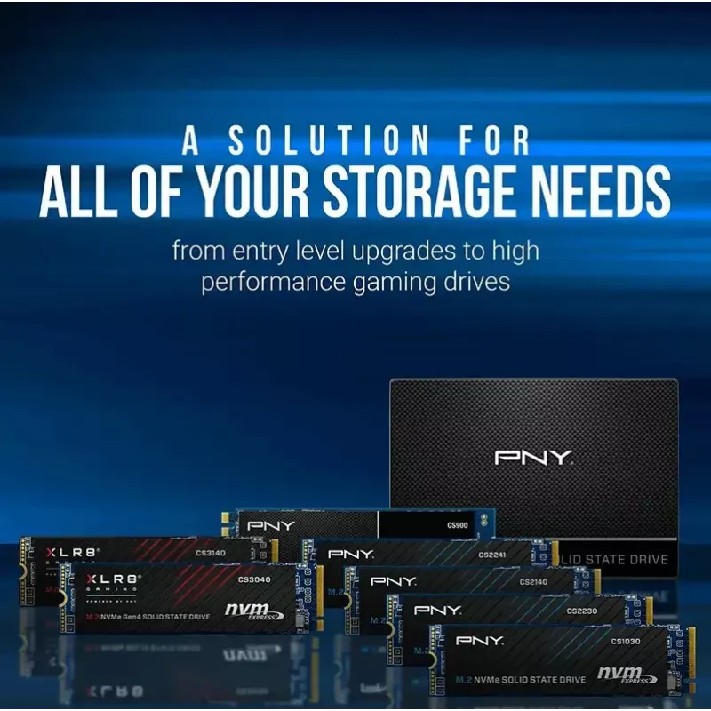 SSD interna PNY M.2 2280 512 GB M280CS2241-512-BLK, SATA/NVMe no especificado