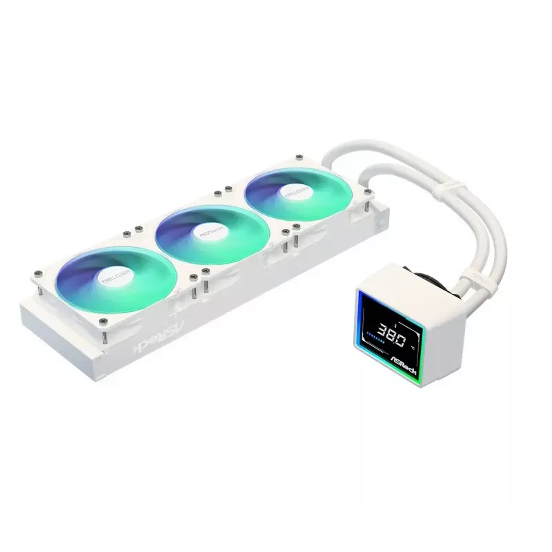ASROCK Challenger 360 Digital ARGB White — refrigeración líquida para CPU de 360mm, iluminación ARGB digital, acabado blanco