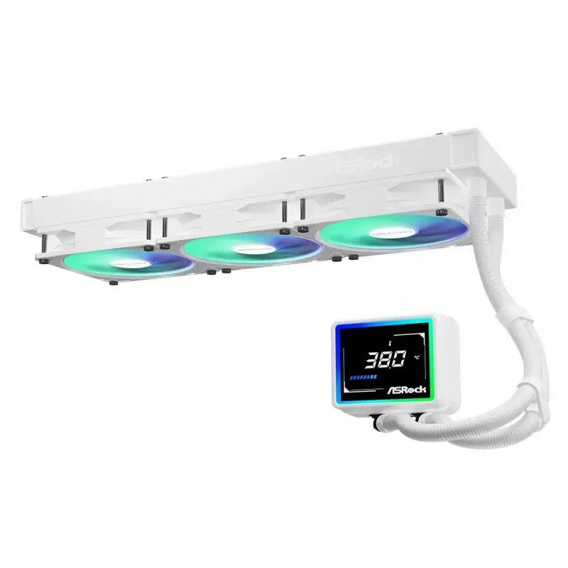 ASROCK Challenger 360 Digital ARGB White — refrigeración líquida para CPU de 360mm, iluminación ARGB digital, acabado blanco