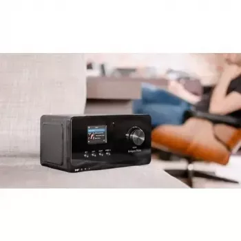 Radio por internet Krüger&Matz KM0816.1 — negro, Bluetooth 5.2, FM, 2×7 W, 430 emisoras, mando a distancia, conector de auriculares de 3,5 mm