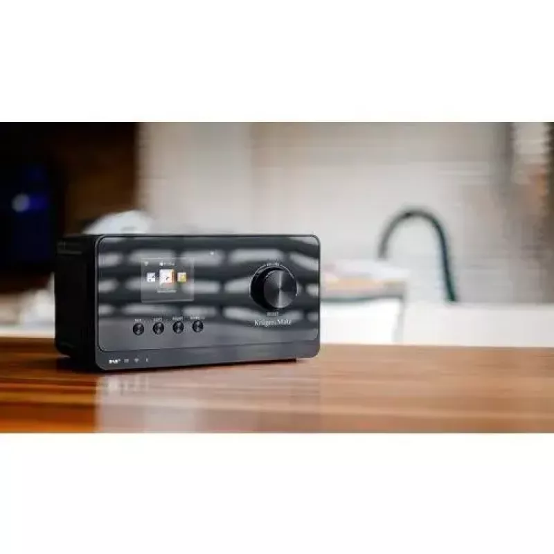 Radio por internet Krüger&Matz KM0816.1 — negro, Bluetooth 5.2, FM, 2×7 W, 430 emisoras, mando a distancia, conector de auriculares de 3,5 mm