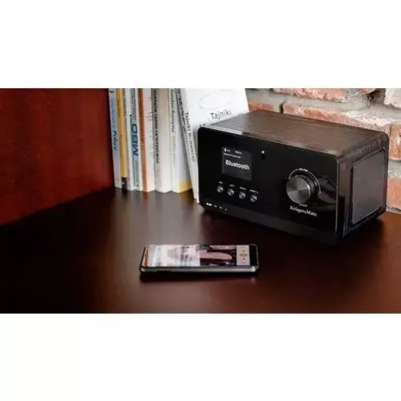 Radio por internet Krüger&Matz KM0816.1 — negro, Bluetooth 5.2, FM, 2×7 W, 430 emisoras, mando a distancia, conector de auriculares de 3,5 mm