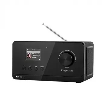 Radio por internet Krüger&Matz KM0816.1 — negro, Bluetooth 5.2, FM, 2×7 W, 430 emisoras, mando a distancia, conector de auriculares de 3,5 mm