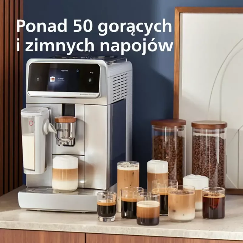 Cafetera Philips Series 8000 Café Aromis EP8757/20, plateada, 1.500 W