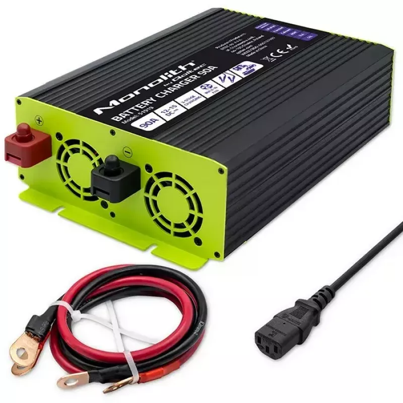 Cargador de baterías QOLTEC 51919 90A 12V para LiFePO4 AGM GEL SLA