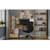 Conjunto escritorio y estantería top e shop COSMO Oak Artisan — tablero 115×50 cm, ancho 1430 mm, alto 1400 mm, fondo 500 mm, 1 cajón