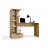 Conjunto escritorio y estantería top e shop COSMO Oak Artisan — tablero 115×50 cm, ancho 1430 mm, alto 1400 mm, fondo 500 mm, 1 cajón