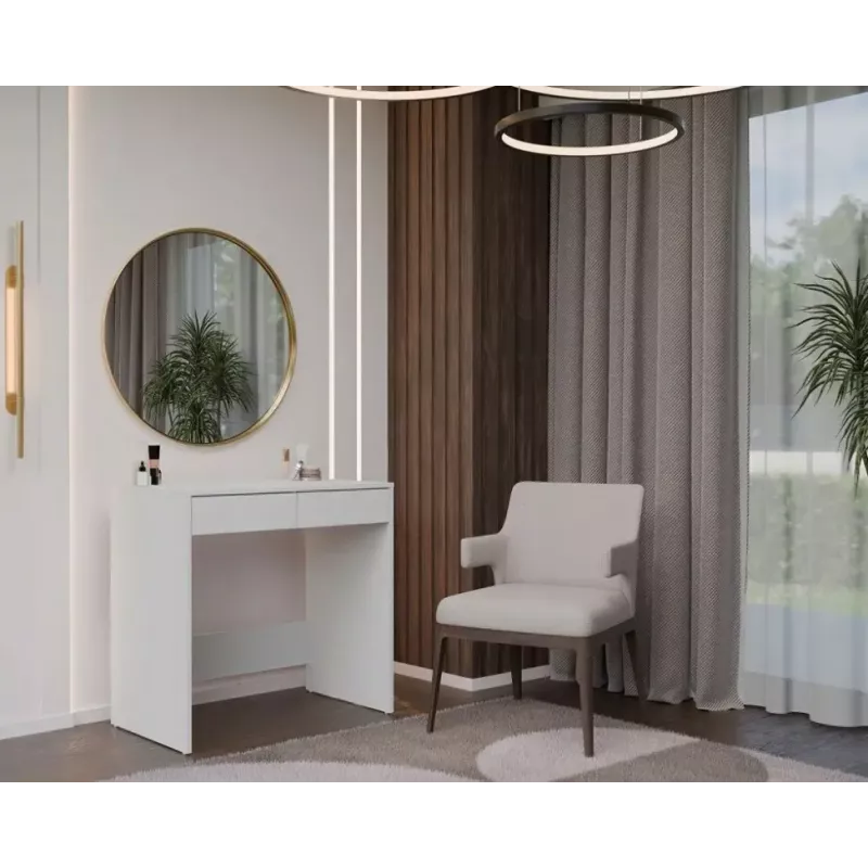Escritorio top e shop MARINA 2S, blanco, aglomerado, 810×500×800 mm, 2 cajones, tablero laminado