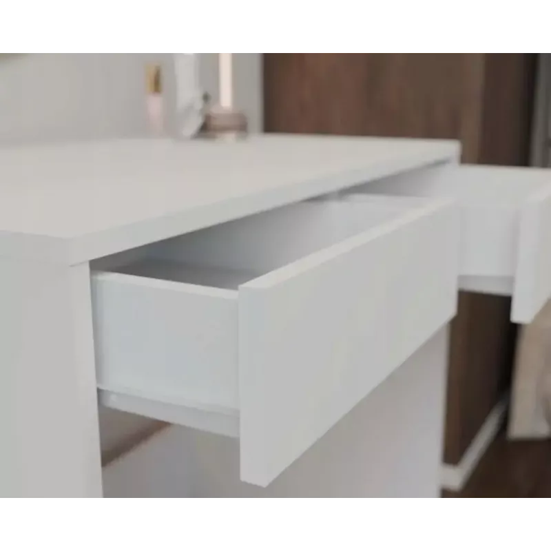 Escritorio top e shop MARINA 2S, blanco, aglomerado, 810×500×800 mm, 2 cajones, tablero laminado