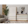 Cómoda MALWA M6 de top e shop — 6 cajones, 1380×400×750 mm, marco color roble artisan, frente blanca