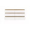 Cómoda MALWA M6 de top e shop — 6 cajones, 1380×400×750 mm, marco color roble artisan, frente blanca