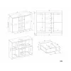 Cómoda con 2 puertas y 4 cajones TOP E SHOP M-MP-K-MAL-2D4S/120-KASZ, crema, 120×40×97 cm, tablero de partículas