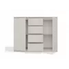 Cómoda con 2 puertas y 4 cajones TOP E SHOP M-MP-K-MAL-2D4S/120-KASZ, crema, 120×40×97 cm, tablero de partículas