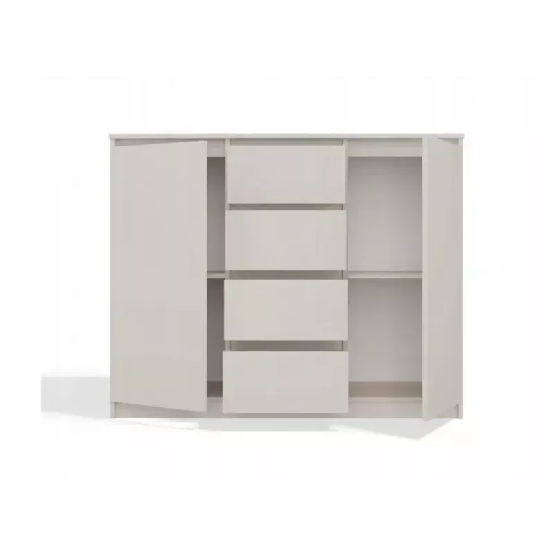 Cómoda con 2 puertas y 4 cajones TOP E SHOP M-MP-K-MAL-2D4S/120-KASZ, crema, 120×40×97 cm, tablero de partículas