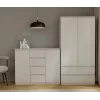 Cómoda con 2 puertas y 4 cajones TOP E SHOP M-MP-K-MAL-2D4S/120-KASZ, crema, 120×40×97 cm, tablero de partículas