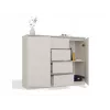 Cómoda con 2 puertas y 4 cajones TOP E SHOP M-MP-K-MAL-2D4S/120-KASZ, crema, 120×40×97 cm, tablero de partículas