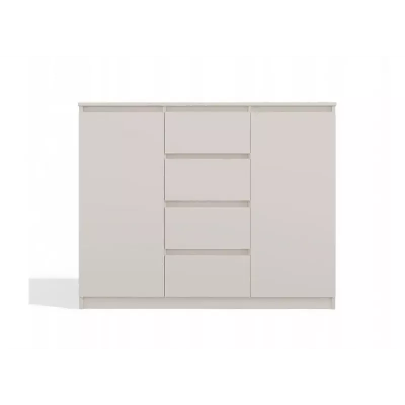 Cómoda con 2 puertas y 4 cajones TOP E SHOP M-MP-K-MAL-2D4S/120-KASZ, crema, 120×40×97 cm, tablero de partículas