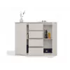 Cómoda con 2 puertas y 4 cajones TOP E SHOP M-MP-K-MAL-2D4S/120-KASZ, crema, 120×40×97 cm, tablero de partículas