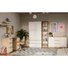 Cómoda top e shop ARTISAN 2 puertas 3 cajones, 1200×400×750 mm, blanca, tablero de partículas