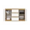 Cómoda top e shop ARTISAN 2 puertas 3 cajones, 1200×400×750 mm, blanca, tablero de partículas