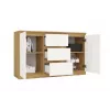 Cómoda top e shop ARTISAN 2 puertas 3 cajones, 1200×400×750 mm, blanca, tablero de partículas