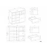 Cómoda top e shop MALWA 1D5S, 5 cajones, 1 puerta batiente, blanca, 1000×400×930 mm, tablero de partículas