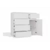 Cómoda top e shop MALWA 1D5S, 5 cajones, 1 puerta batiente, blanca, 1000×400×930 mm, tablero de partículas