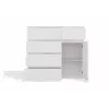 Cómoda top e shop MALWA 1D5S, 5 cajones, 1 puerta batiente, blanca, 1000×400×930 mm, tablero de partículas