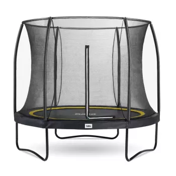 Trampolín redondo sobre suelo Salta 5074A — para exterior, 48 muelles, 3 patas, red de seguridad, carga máx. 100 kg