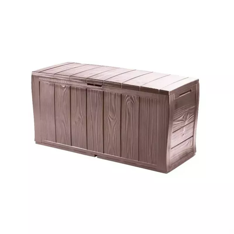Caja de almacenamiento Keter Sherwood rectangular resina marrón 270L 1170mm