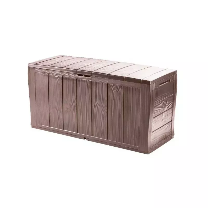 Caja de almacenamiento Keter Sherwood rectangular resina marrón 270L 1170mm
