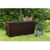 Caja de almacenamiento Keter Sherwood rectangular resina marrón 270L 1170mm