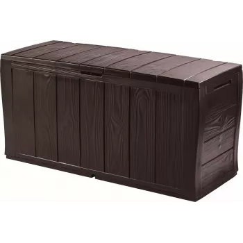 Caja de almacenamiento Keter Sherwood rectangular resina marrón 270L 1170mm